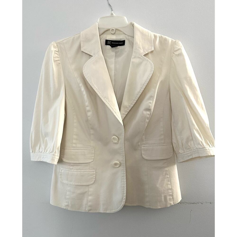 Worthington Cream Tailored Puff-Sleeve Blazer